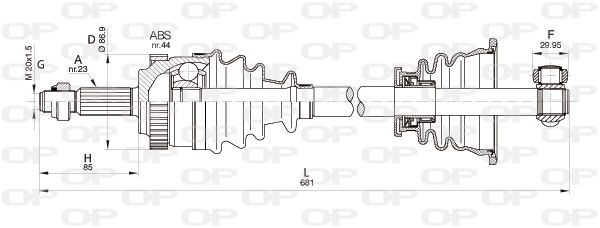 OPEN PARTS Vetoakseli DRS6350.00